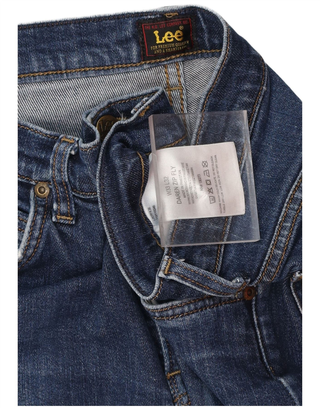 Мужские узкие джинсы Daren с молнией LEE W33 L32, темно-синий хлопок
