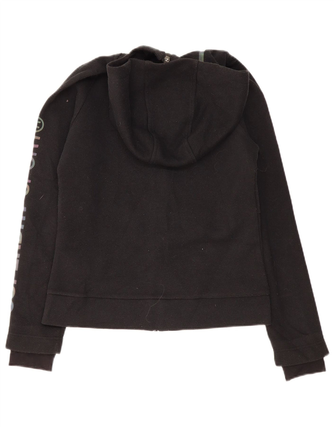 Женский свитер с капюшоном на молнии с графическим рисунком Superdry UK 10, маленький, черный, полиэстер