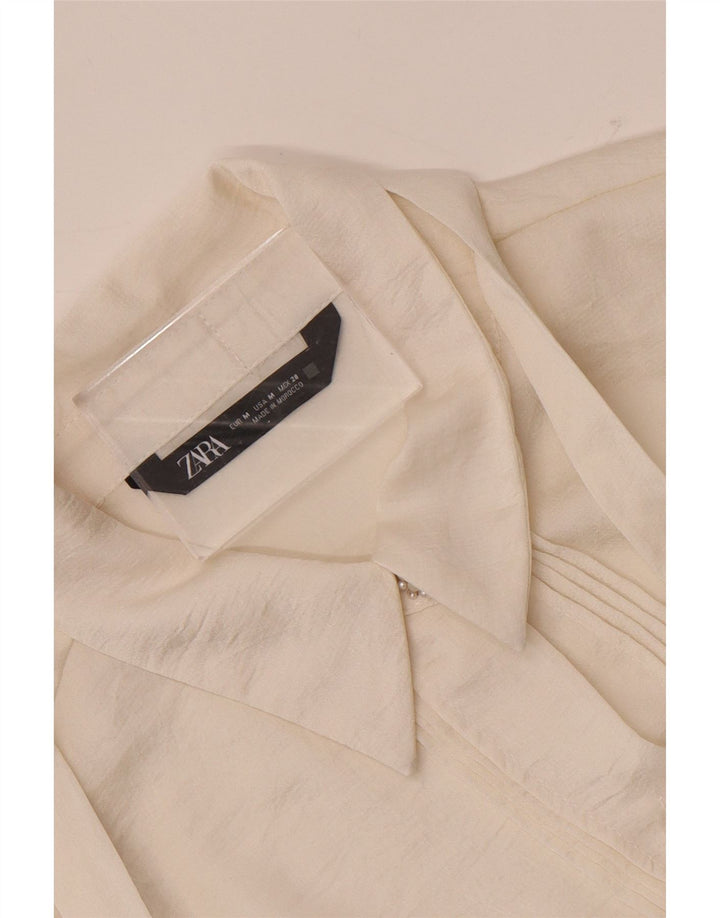 Женская блузка-рубашка с галстуком-бабочкой Zara UK 14, средний белый