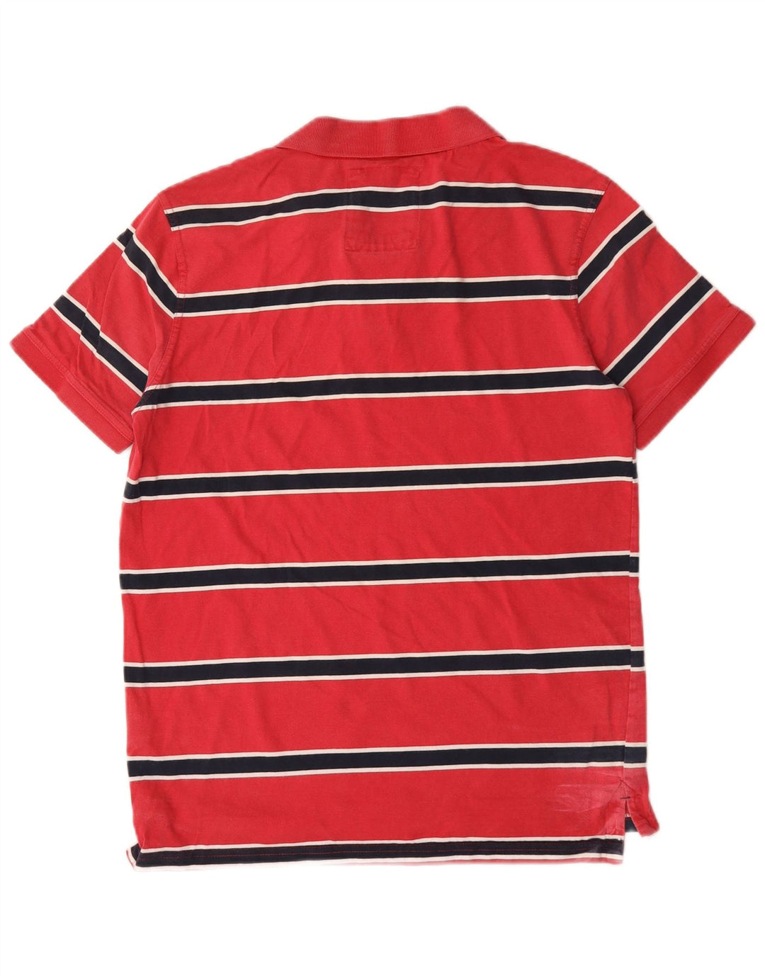 Crew Clothing Мужская рубашка-поло из хлопка в красную полоску среднего размера