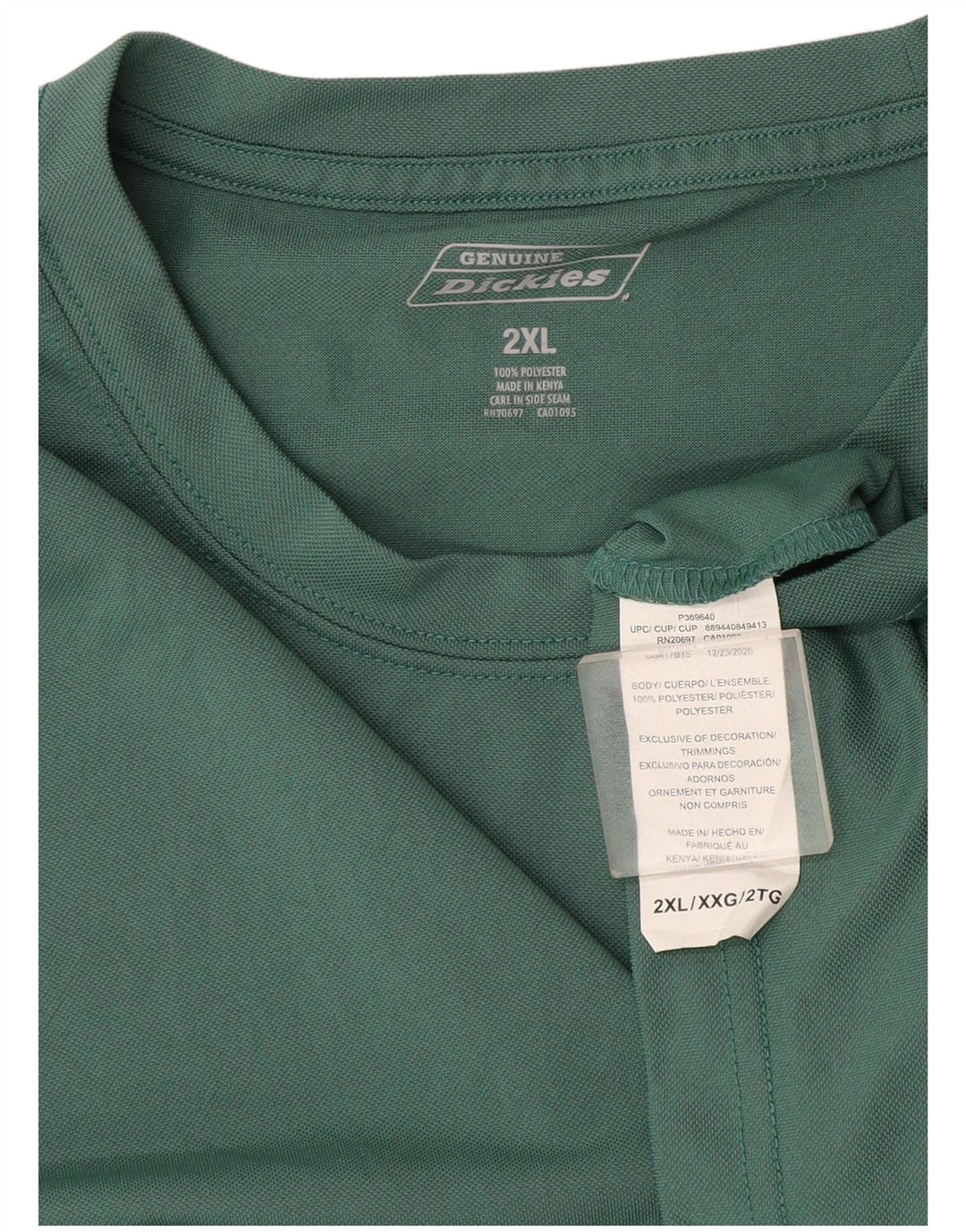Мужская футболка Dickies Top 2XL зеленая из полиэстера