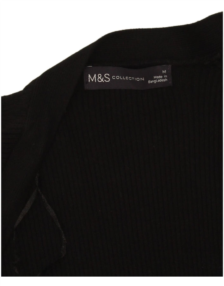 Женский открытый кардиган Marks & Spencer UK 14, средний черный, вискоза