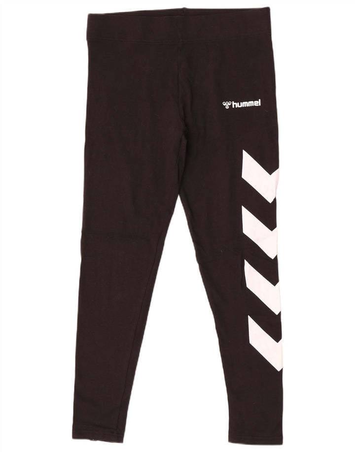 Женские леггинсы с рисунком Hummel UK 14, средний черный, хлопок с цветными блоками