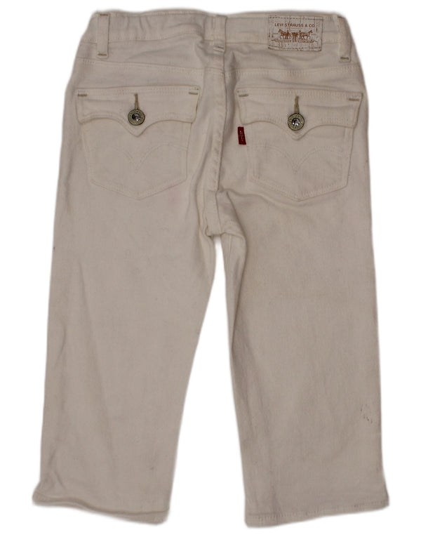 Прямые джинсы Levi's для девочек 6–7 лет W22 L13, белый хлопок
