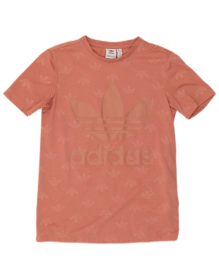 Женская футболка с рисунком Adidas Top UK 8, маленький розовый полиэстер