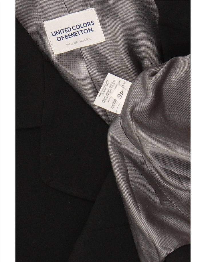 Женский пиджак на 3 пуговицах BENETTON IT 46, большой черный полиэстер