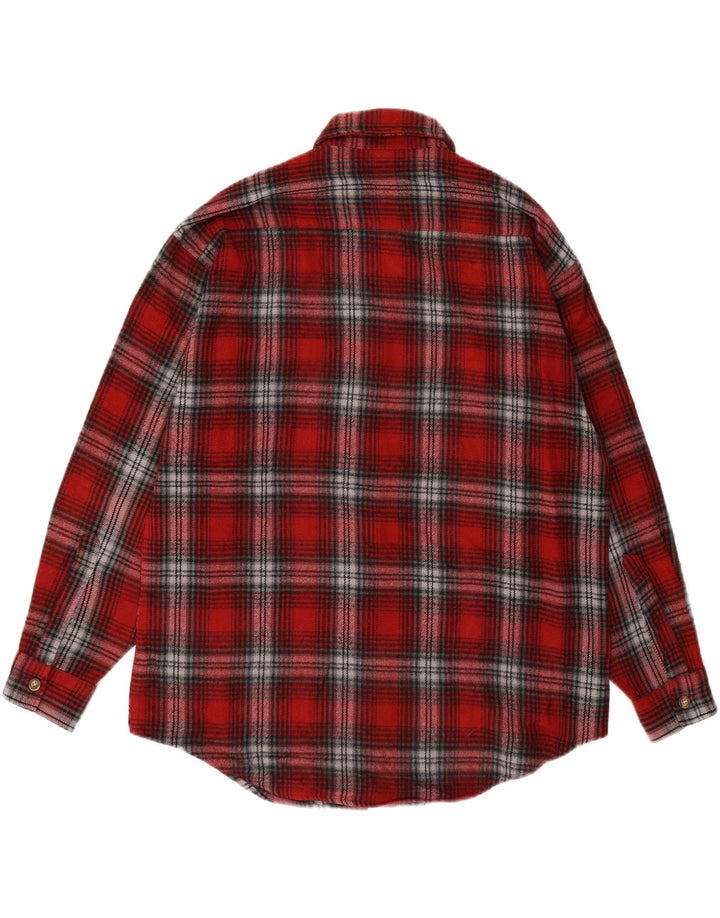 CANDA Mens Flannel Shirt Size 16 1/2 41/42 Large Red Check Acrylic Vintage Canda and Second-Hand Canda from Messina Hembry 