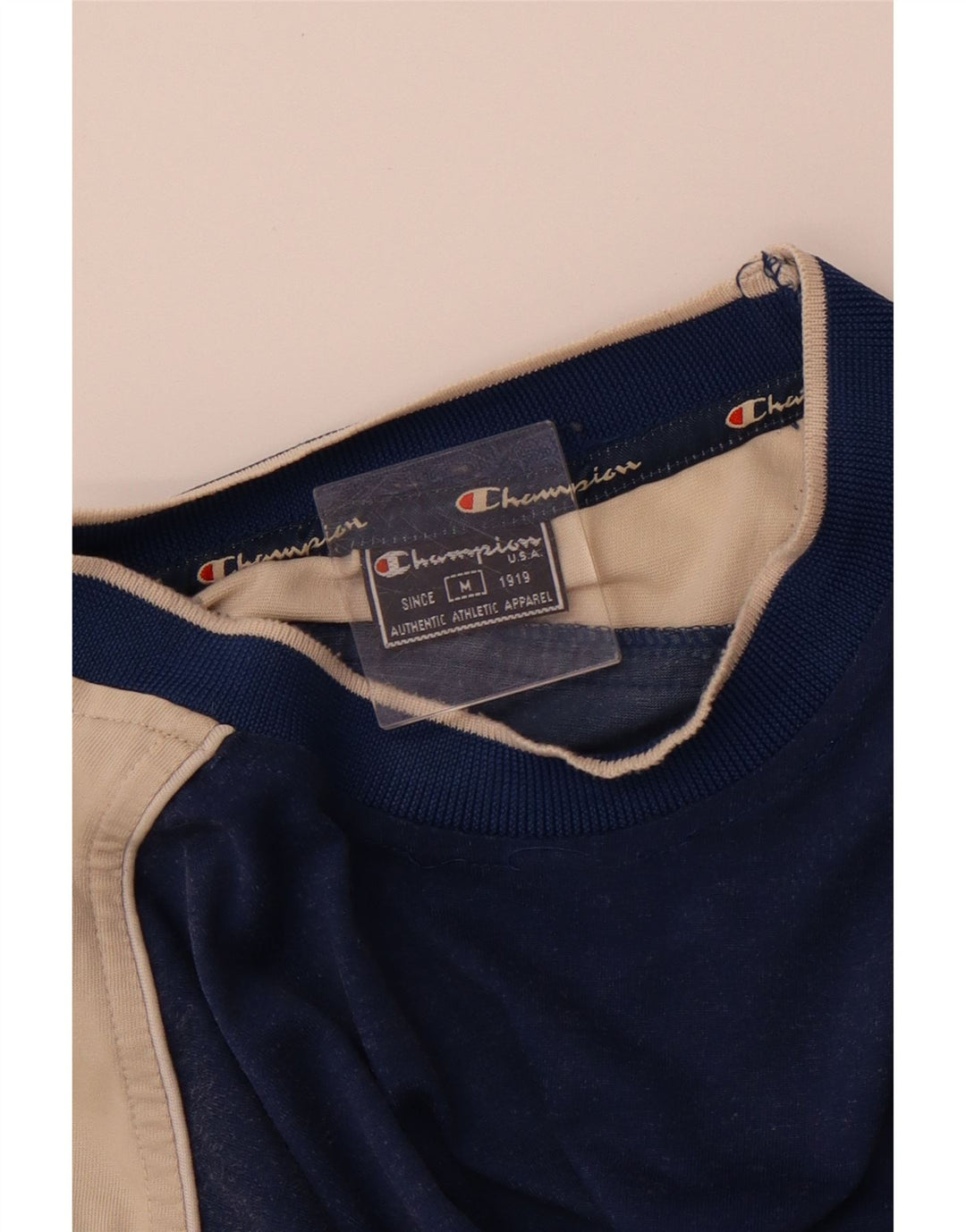 CHAMPION Mens T-Shirt Top Medium Navy Blue Colourblock