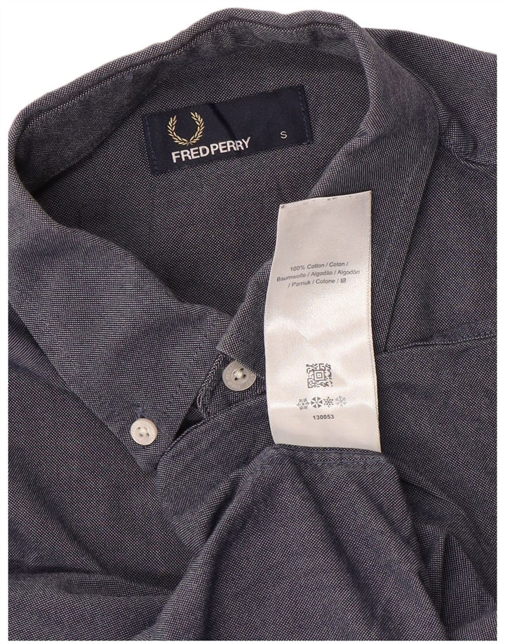 Мужская рубашка Fred Perry, маленькая, темно-синяя, хлопок