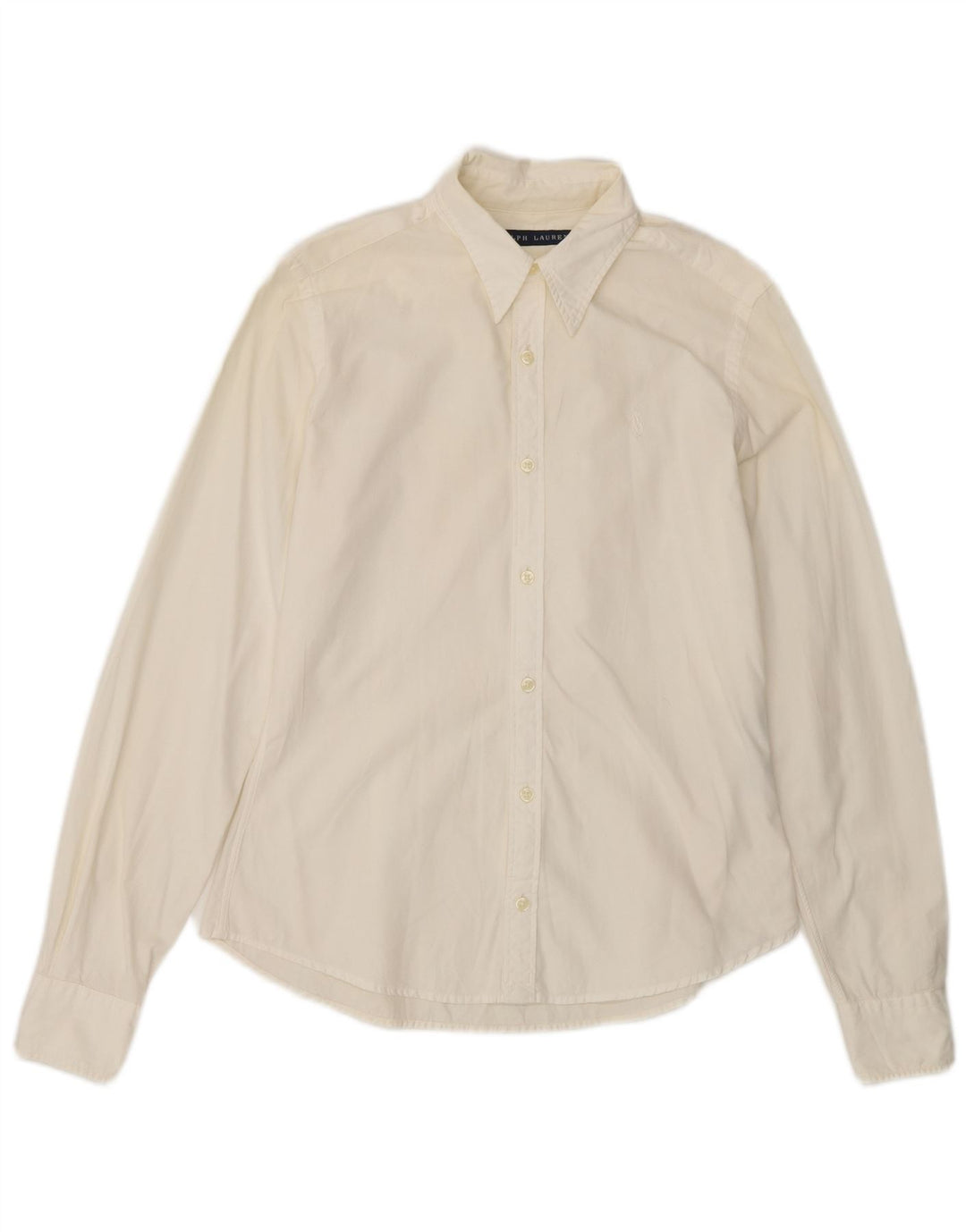 RALPH LAUREN Womens Shirt US 6 Medium White Cotton