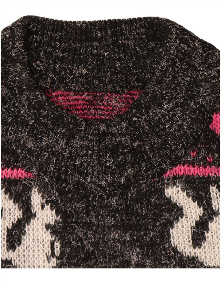 ВИНТАЖНЫЙ женский джемпер с высоким воротником, Великобритания, 18 XL, в черную полоску