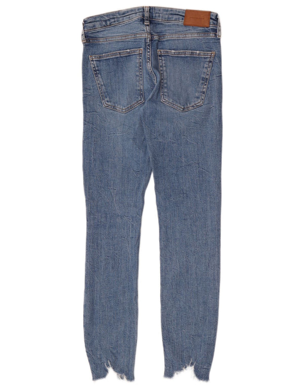 Женские потертые джинсы скинни Zara EU 38, маленькие W28 L28, синие