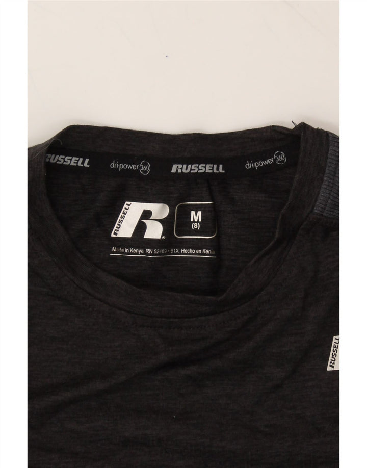 RUSSELL ATHLETIC Boys T-Shirt Top 7-8 Years Medium  Grey Colourblock Vintage Russell Athletic and Second-Hand Russell Athletic from Messina Hembry 