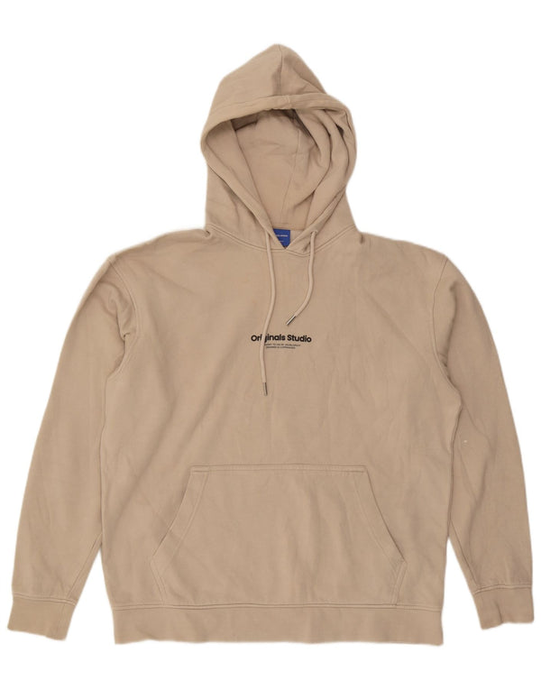 Мужской джемпер с капюшоном Jack & Jones XL, бежевый, хлопок