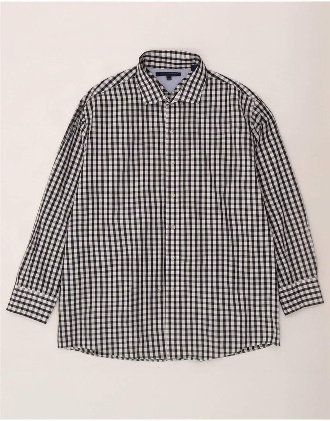 Мужская рубашка Tommy Hilfiger, размер 17 1/2 XL, черный хлопок в мелкую клетку