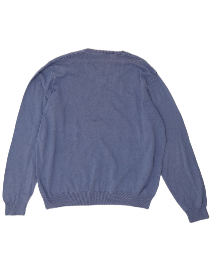 Мужской джемпер с v-образным вырезом Marks & Spencer Blue Harbour, XL, хлопок