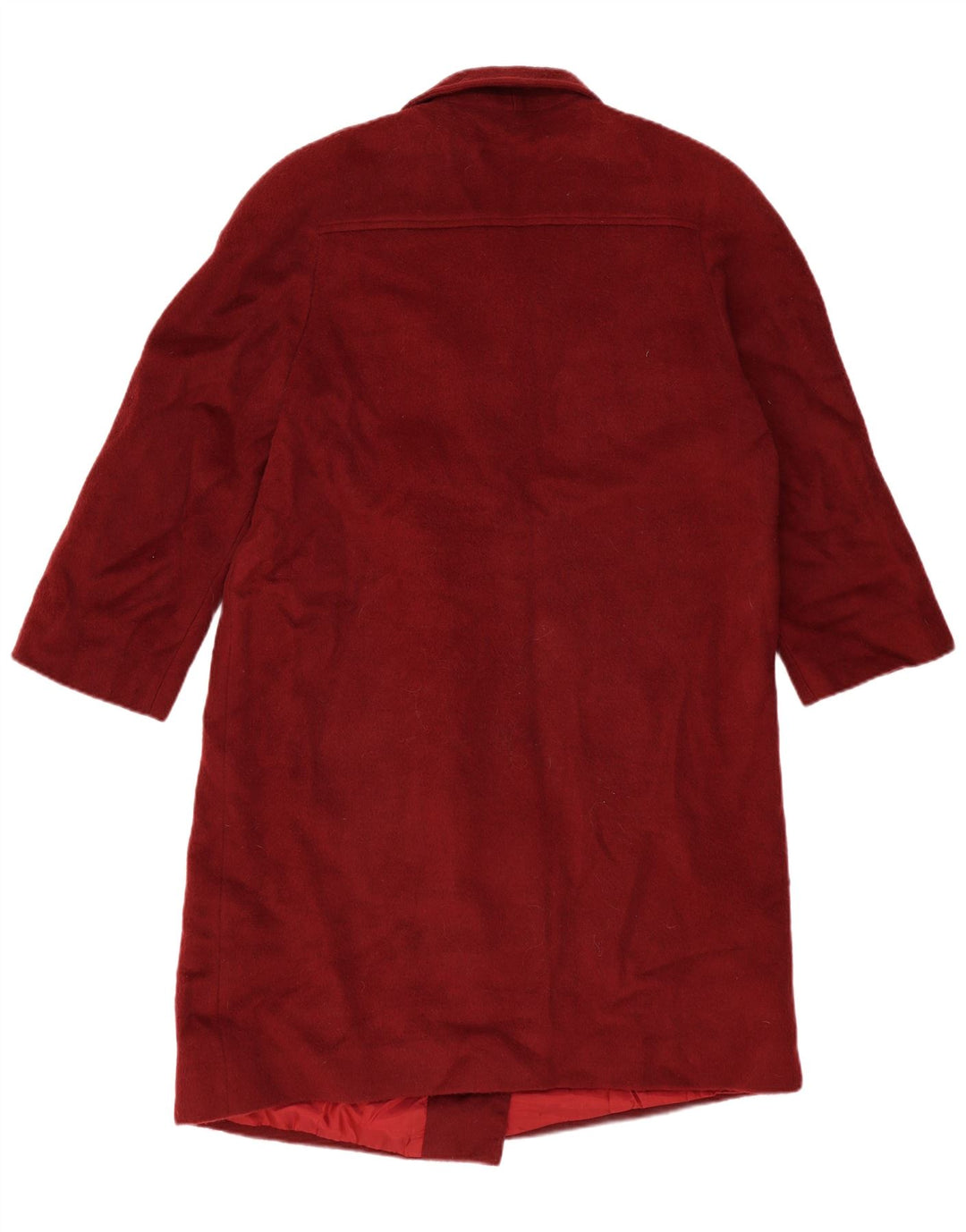 ВИНТАЖНОЕ женское двубортное пальто IT 48 XL бордовое из шерсти