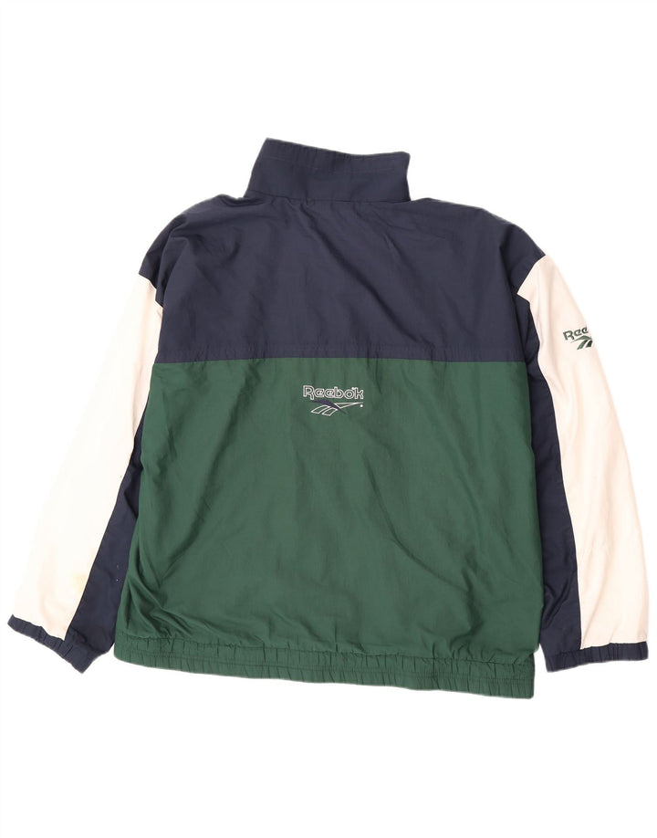 Мужская спортивная куртка Reebok с графическим рисунком XL, зеленая с цветными блоками