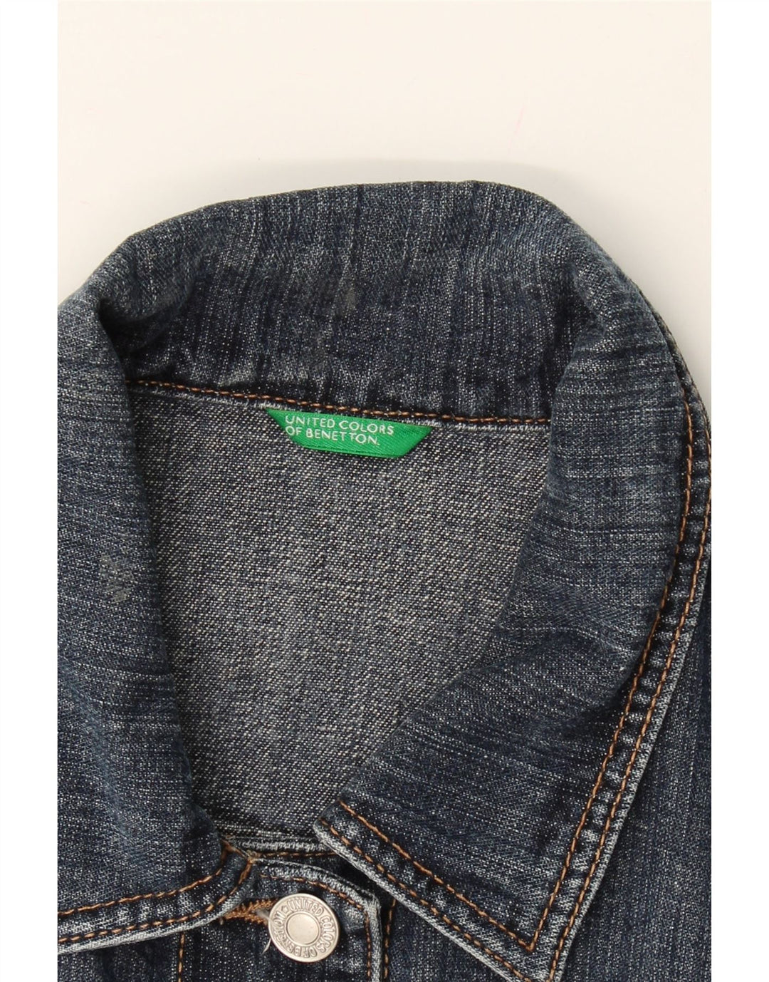 BENETTON Womens Denim Jacket UK 14 Medium Blue Vintage Benetton and Second-Hand Benetton from Messina Hembry 