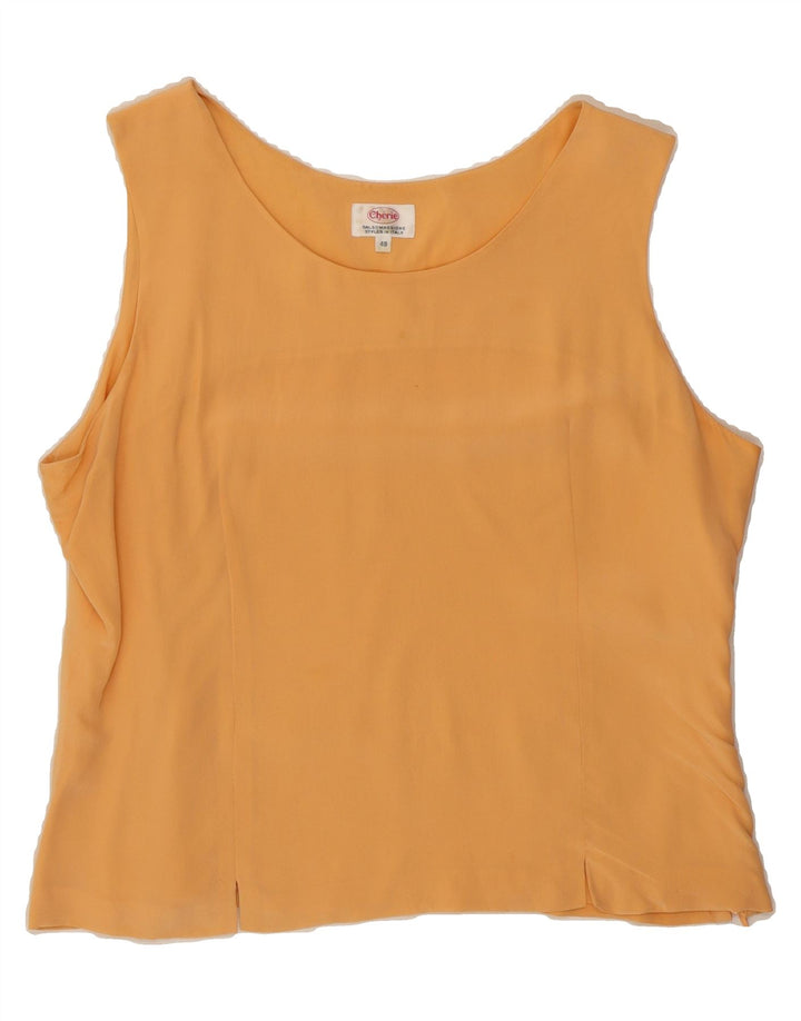 CHERIE Womens Sleeveless Blouse Top IT 48 XL Orange Vintage cherie and Second-Hand cherie from Messina Hembry 