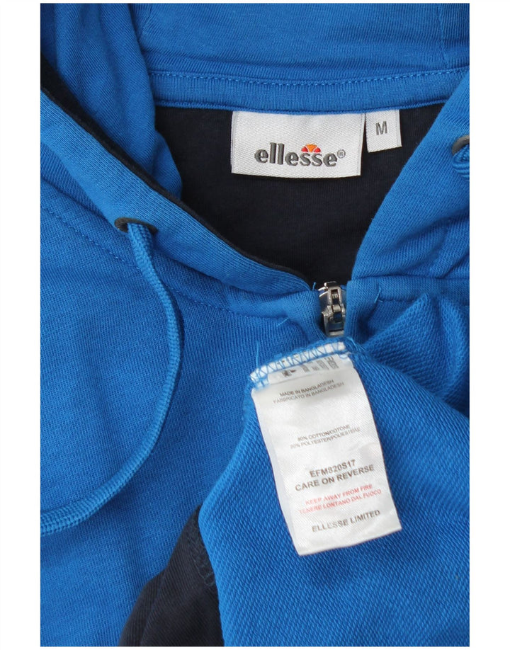 Ellesse Мужской свитер с капюшоном на молнии с графическим рисунком, средний синий, хлопок