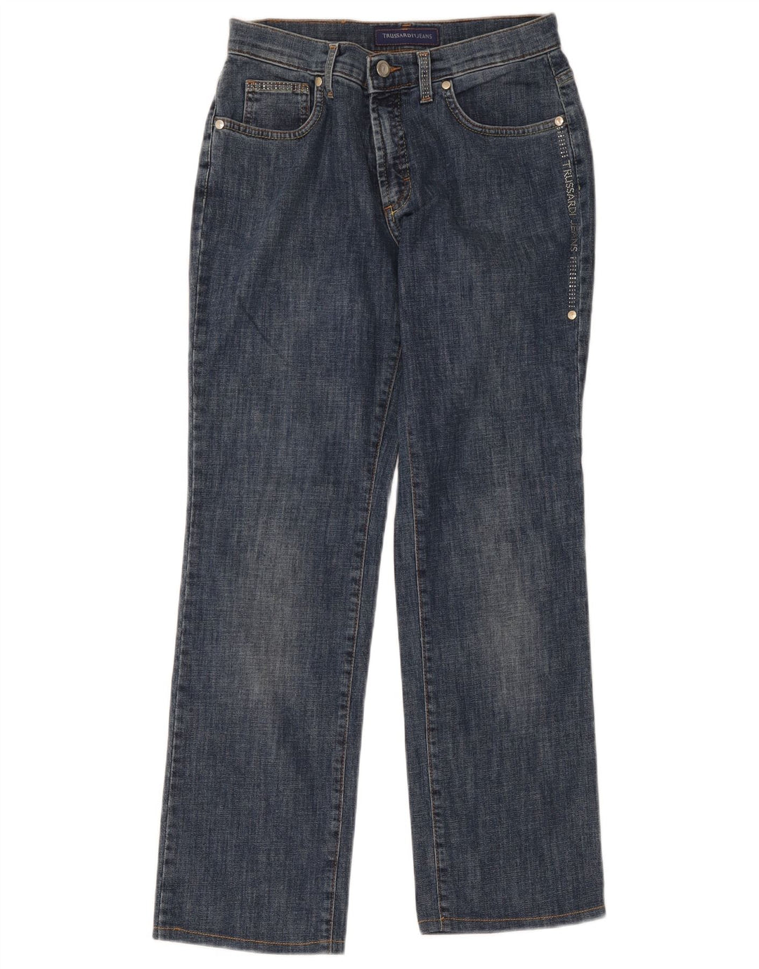 Женские прямые джинсы Trussardi W27 L27 синие, хлопок