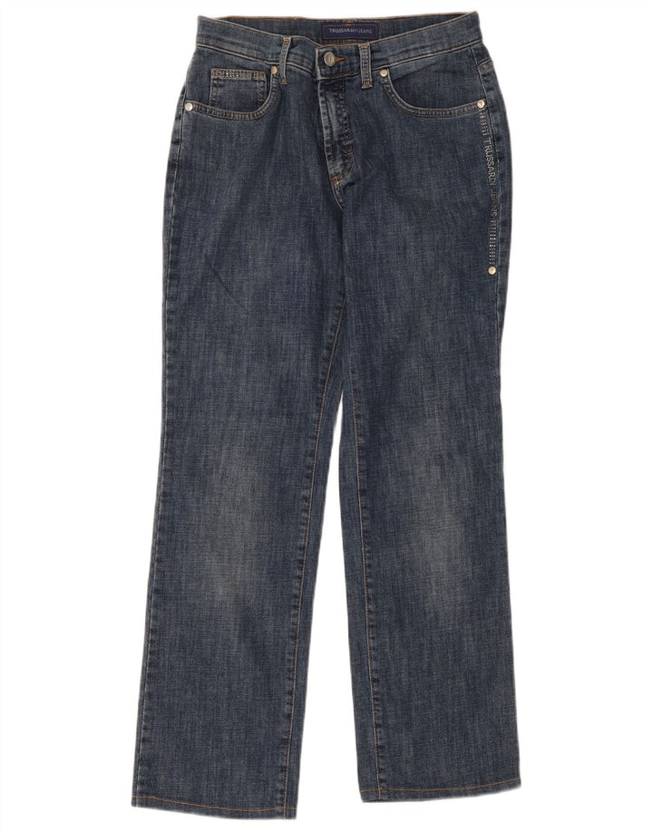 Женские прямые джинсы Trussardi W27 L27 синие, хлопок