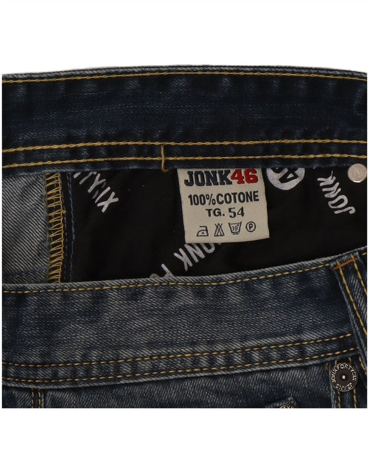 Винтажные мужские потертые прямые джинсы IT 54 2XL W36 L34 Синий хлопок