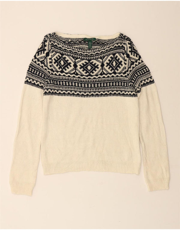 Женский джемпер с вырезом «лодочка» RALPH LAUREN, Великобритания 16, большой белый цвет