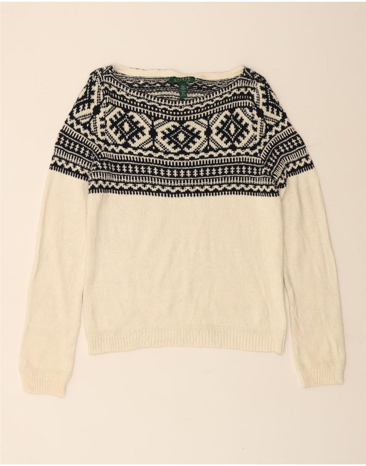 Женский джемпер с вырезом «лодочка» RALPH LAUREN, Великобритания 16, большой белый цвет