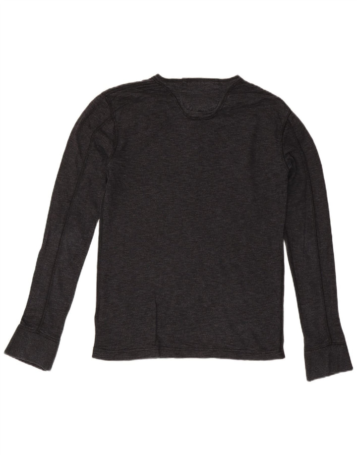 SUPERDRY Мужской топ с длинным рукавом, средний серый хлопок