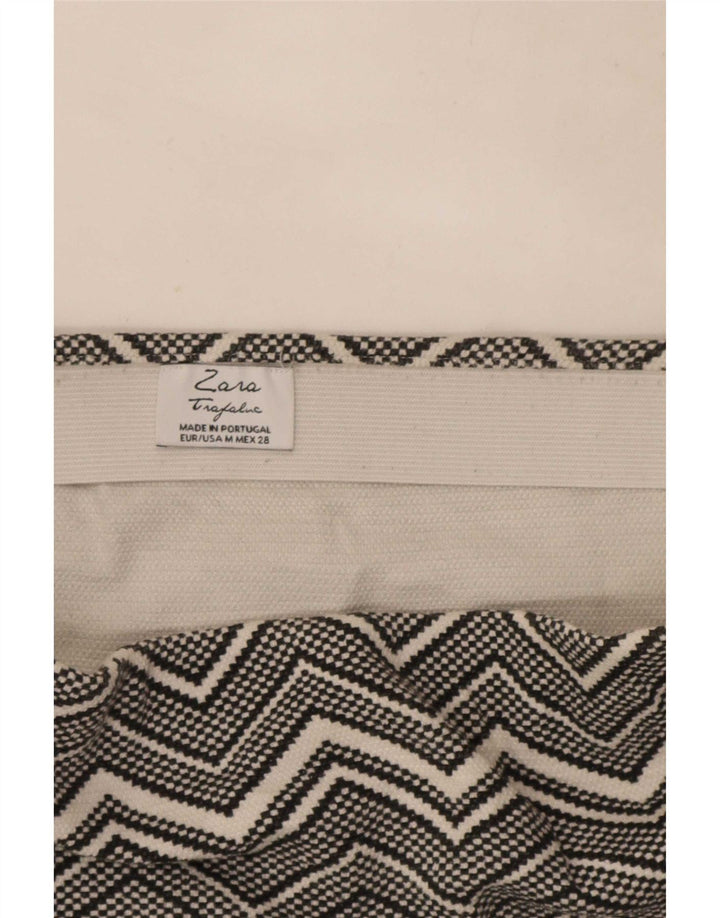 Женская мини-юбка Zara Trafaluc Medium W28 Серая с шевроном