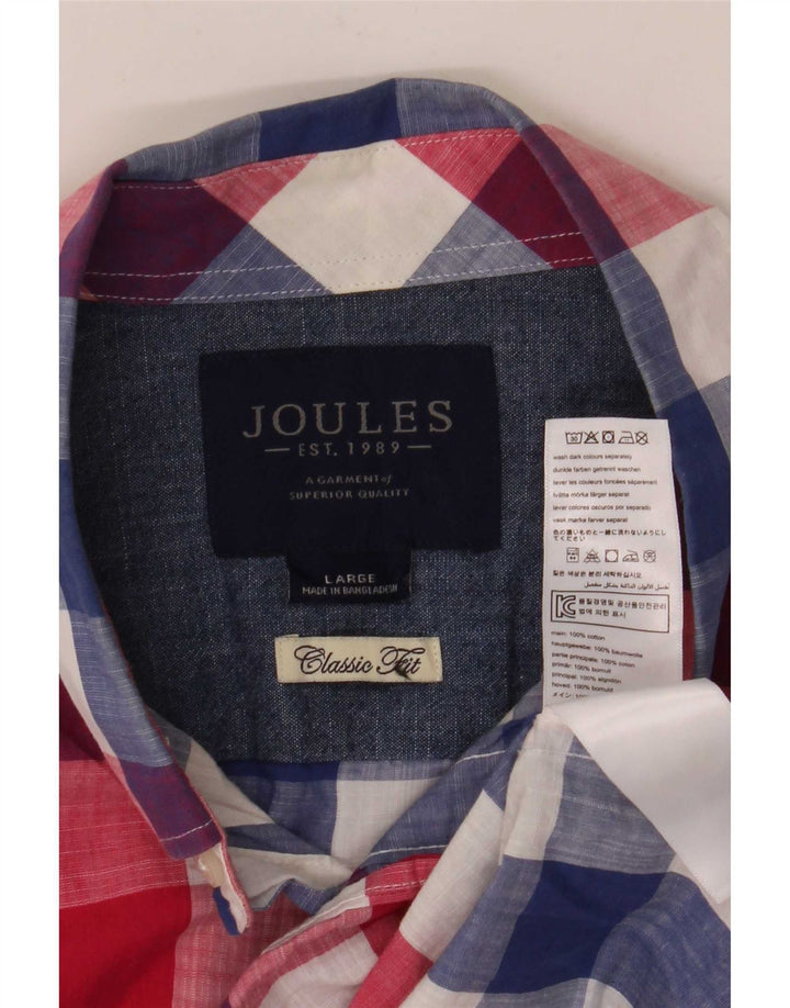 Мужская рубашка классического кроя с коротким рукавом Joules, большая разноцветная клетчатая клетка