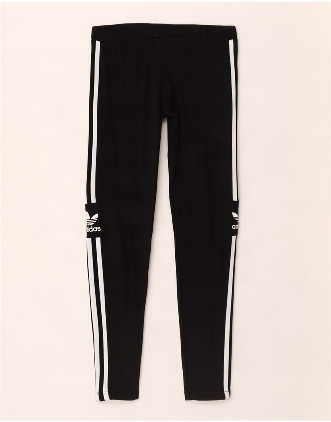 Женские леггинсы Adidas с рисунком UK 12, средний черный хлопок, черный