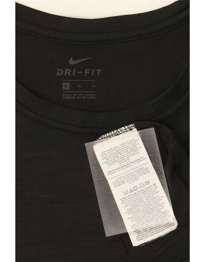 Мужская футболка Nike Dri Fit Top XL, черный полиэстер с крапинками