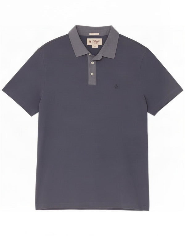Мужская рубашка-поло Penguin Heritage Slim Fit, большая темно-синяя, хлопок