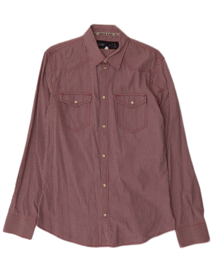 ARMANI JEANS Мужская рубашка среднего размера в разноцветную клетку из хлопка