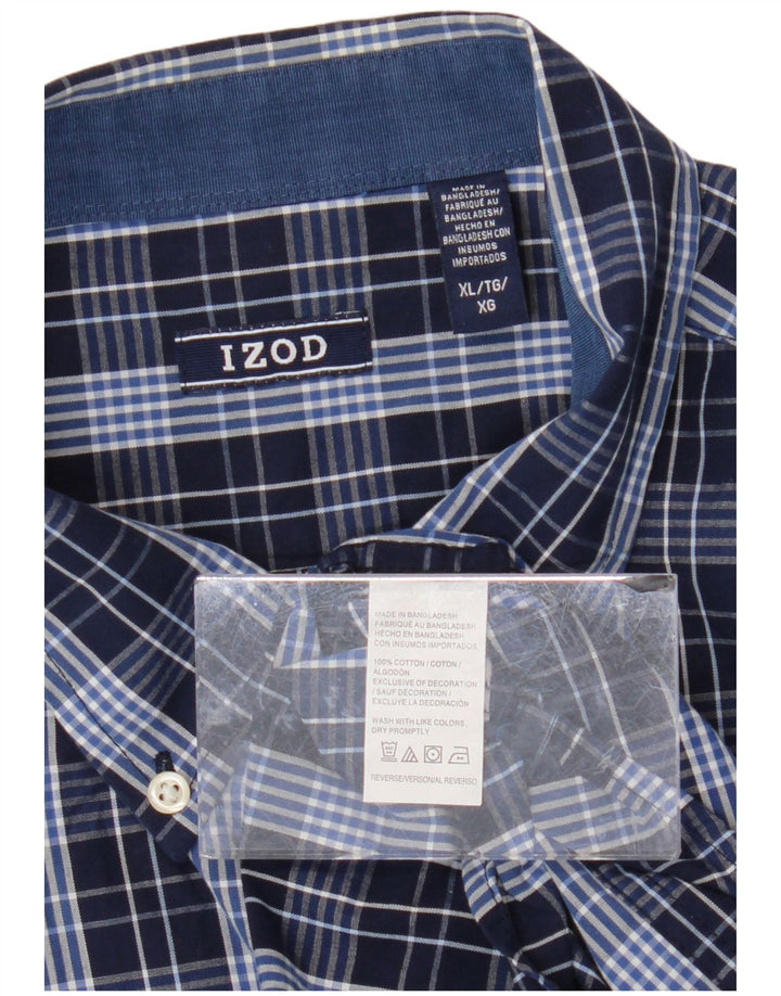 Мужская рубашка IZOD XL, темно-синяя клетка, хлопок