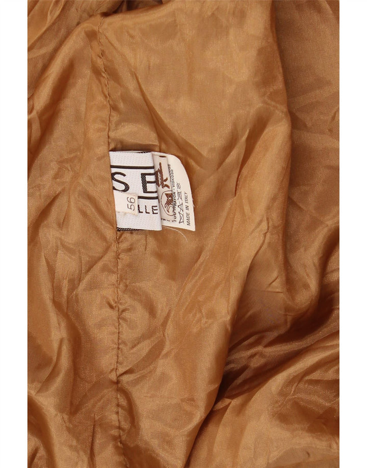 Винтажная мужская кожаная замшевая куртка IT 56 3XL Коричневая кожа
