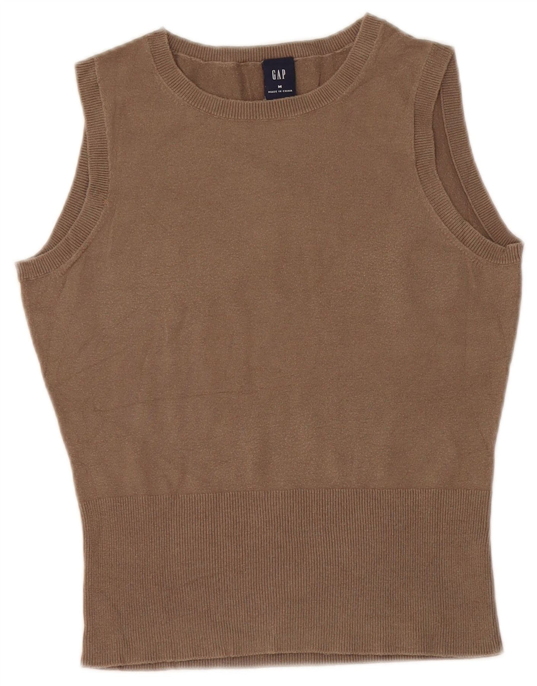 Женская майка Gap Vest UK 12, хлопковый средний коричневый цвет