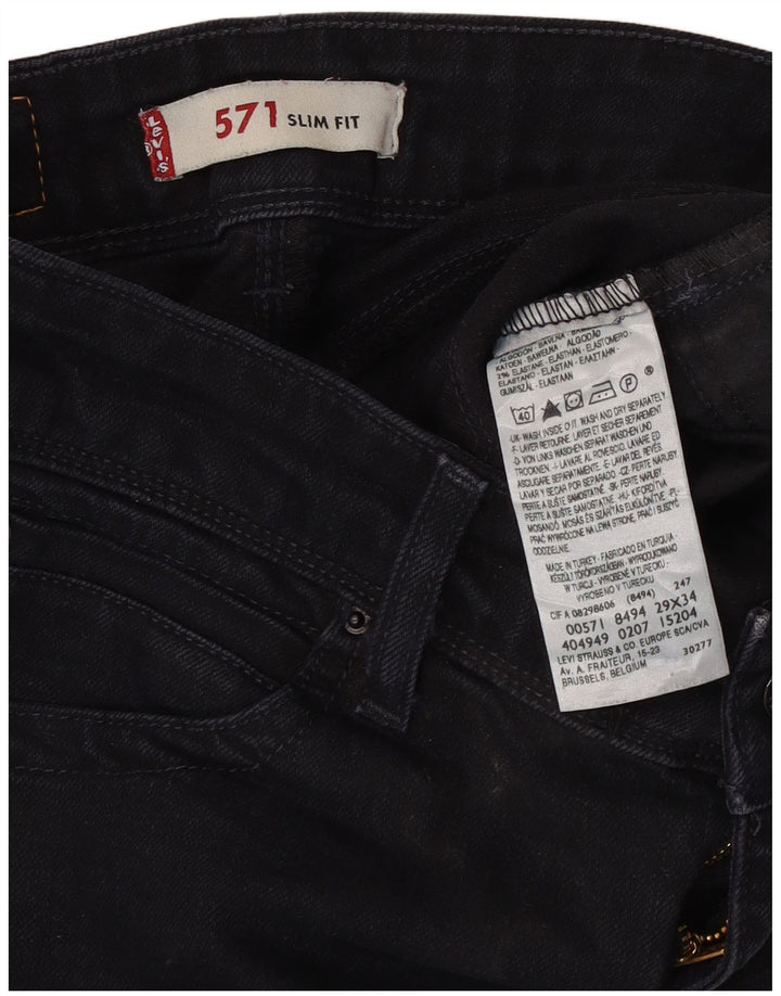Женские узкие джинсы Levi's 571 W29 L30, черный хлопок