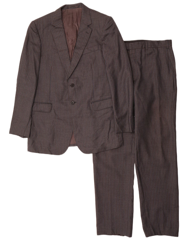 Jaeger Mens 2 Button 2 Piece Suit UK 42 XL W36 L34 Grey Pinstripe Classic