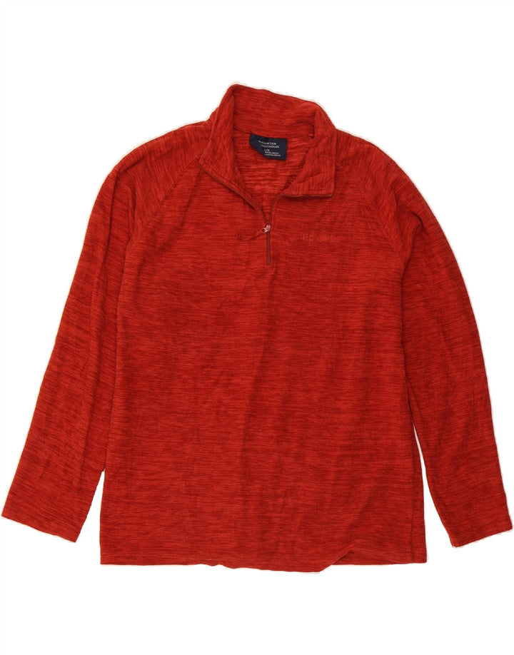 MOUNTAIN WAREHOUSE Mens Zip Neck Fleece Jumper Large Red Polyester Vintage Mountain Warehouse and Second-Hand Mountain Warehouse from Messina Hembry 
