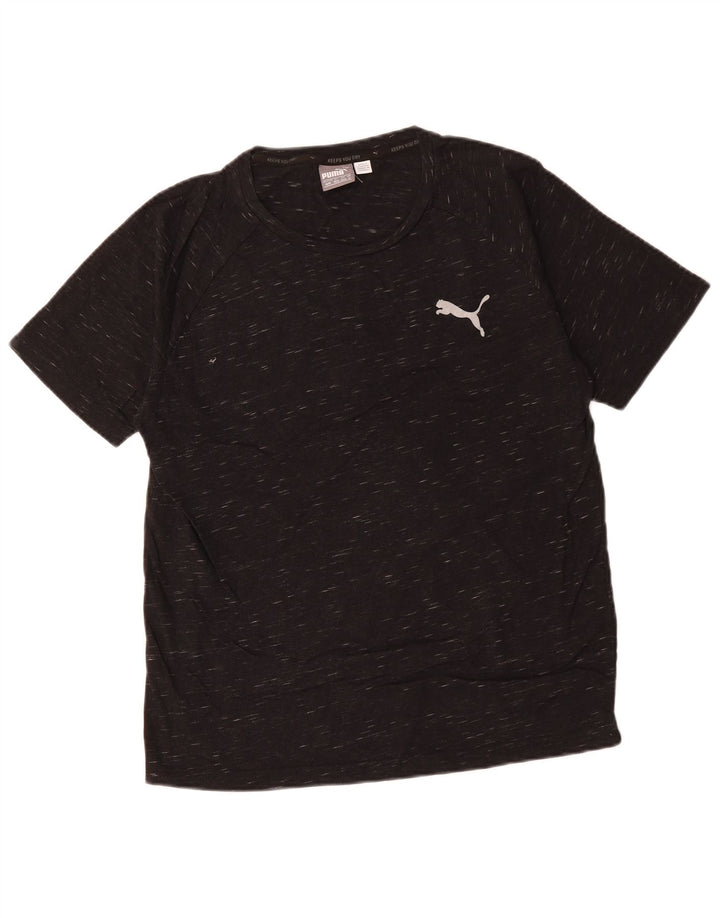 Мужская футболка PUMA из хлопка среднего размера, черная в крапинку