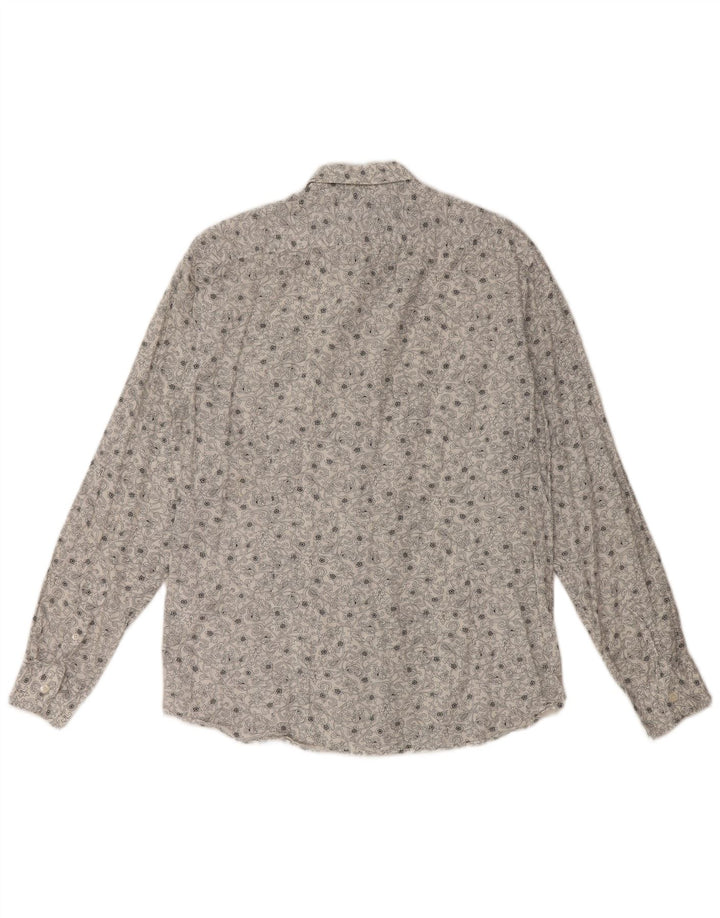 Мужская рубашка TED BAKER, размер 3, средний размер, белый хлопок с цветочным принтом