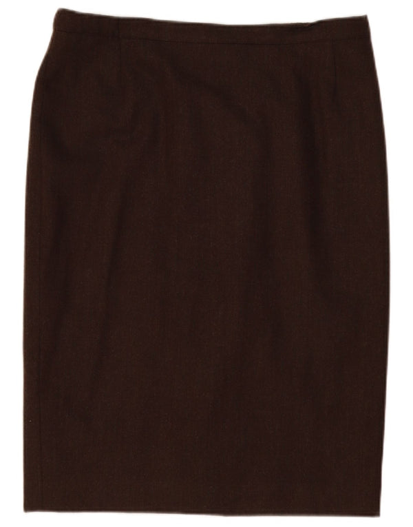 Женская юбка-карандаш Roccobarocco UK 19 XL W38 Коричневая из натуральной шерсти