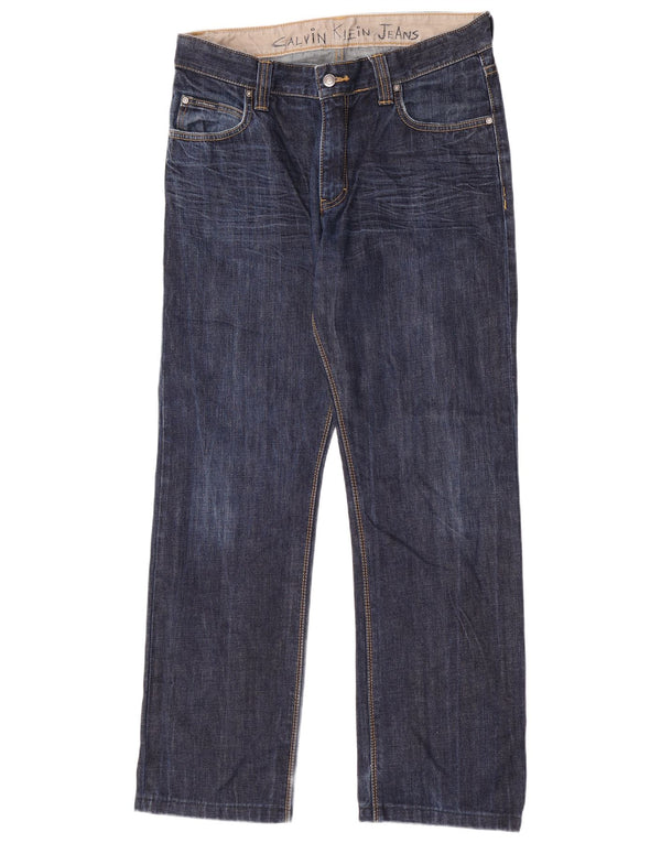 Женские прямые джинсы Calvin Klein W33 L31 Темно-синие