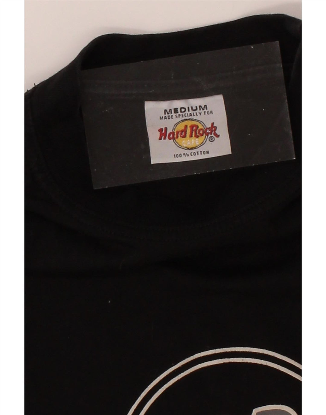 HARD ROCK CAFE Womens Graphic T-Shirt Top UK 14 Medium Black Vintage Hard Rock Cafe and Second-Hand Hard Rock Cafe from Messina Hembry 