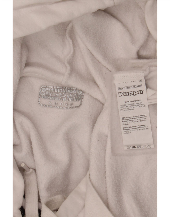 KAPPA Мужской джемпер с капюшоном с рисунком, большой белый, хлопок