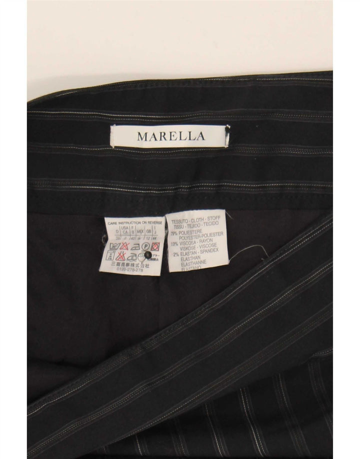 Женская мини-юбка Marella UK 12 Medium W32 Темно-синяя в тонкую полоску из полиэстера